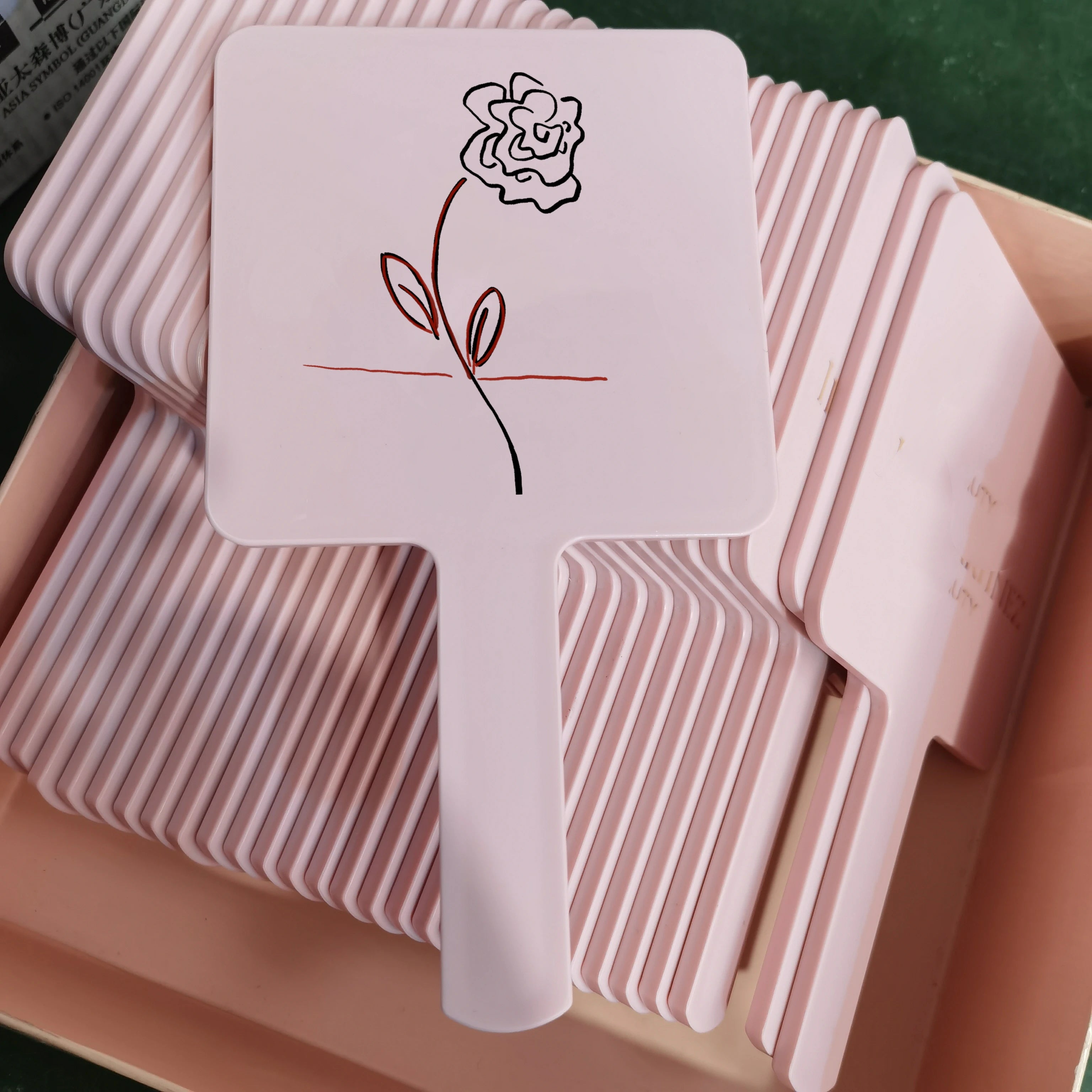 Small Square Mirror Cosmetic with Rhinestone Makeup Mirror Vendor Mini Hand Held Mirrors Wholesale