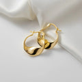 925 Sterling Silver Statement Geometric Twisted Wave Shape Gold Plated Hoop Earrings Fashion Jewelry for Women
