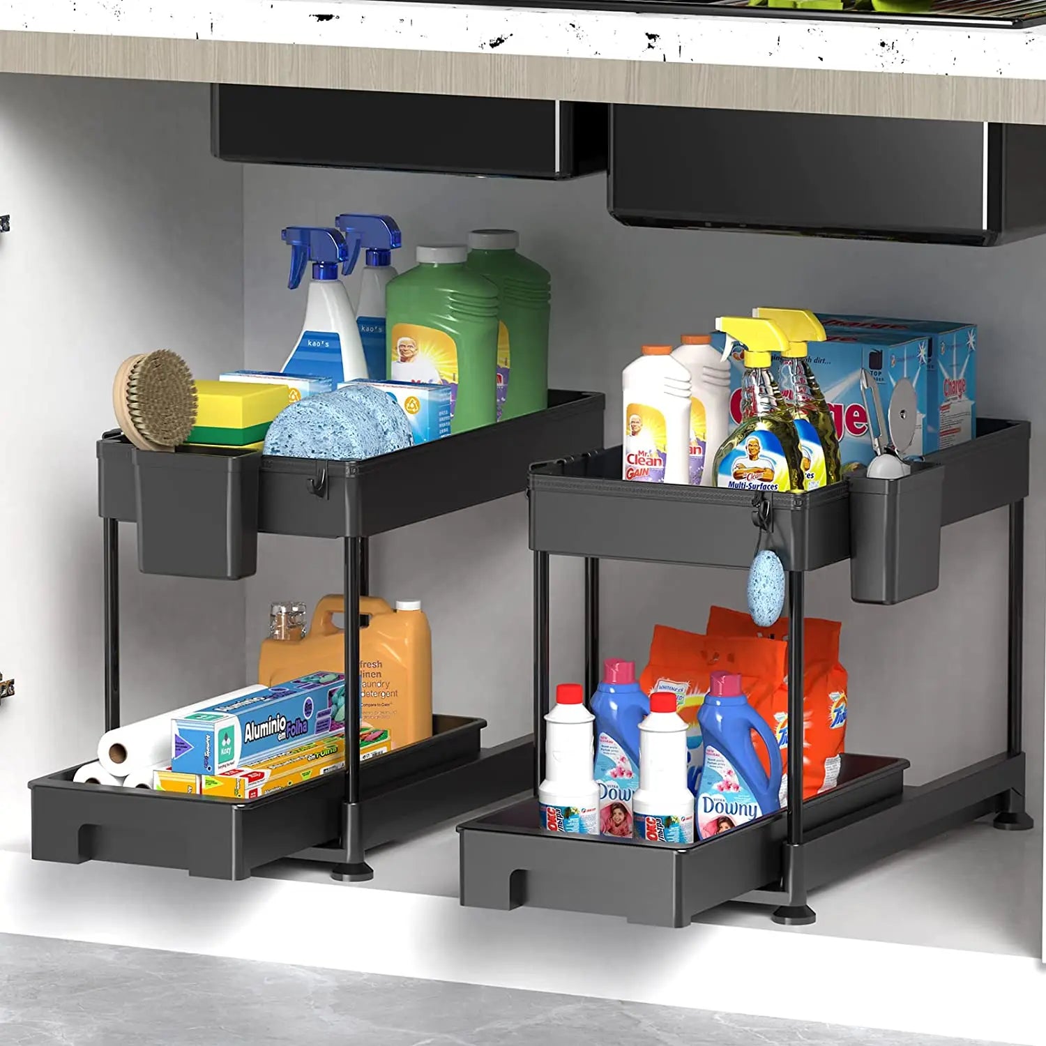 Hot Selling Sink Organizer 2 Tier Sliding Under the Sink Organizer for Kitchen Bathroom Kitchen Accessories