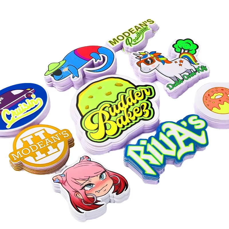 Custom Waterproof Cartoon Self Adhesive Sticker Uv Custom Holographic Label Sticker Die Cut Vinyl Stickers in Sheet