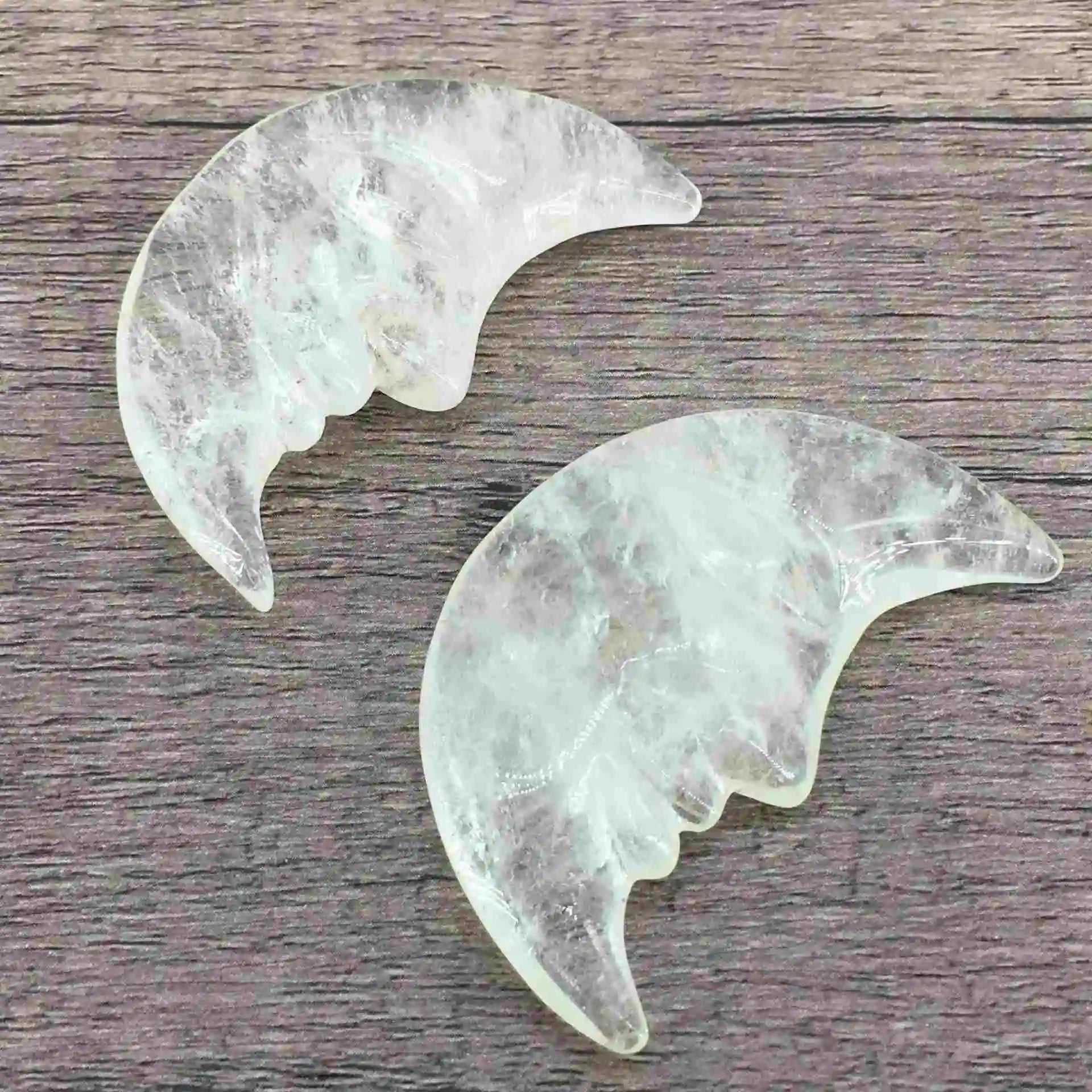 DIY Wholesale Natural Labradorite Sun Moon Face Crystals Healing Stone Crafts for Decoration Clear Quartz Moon Face