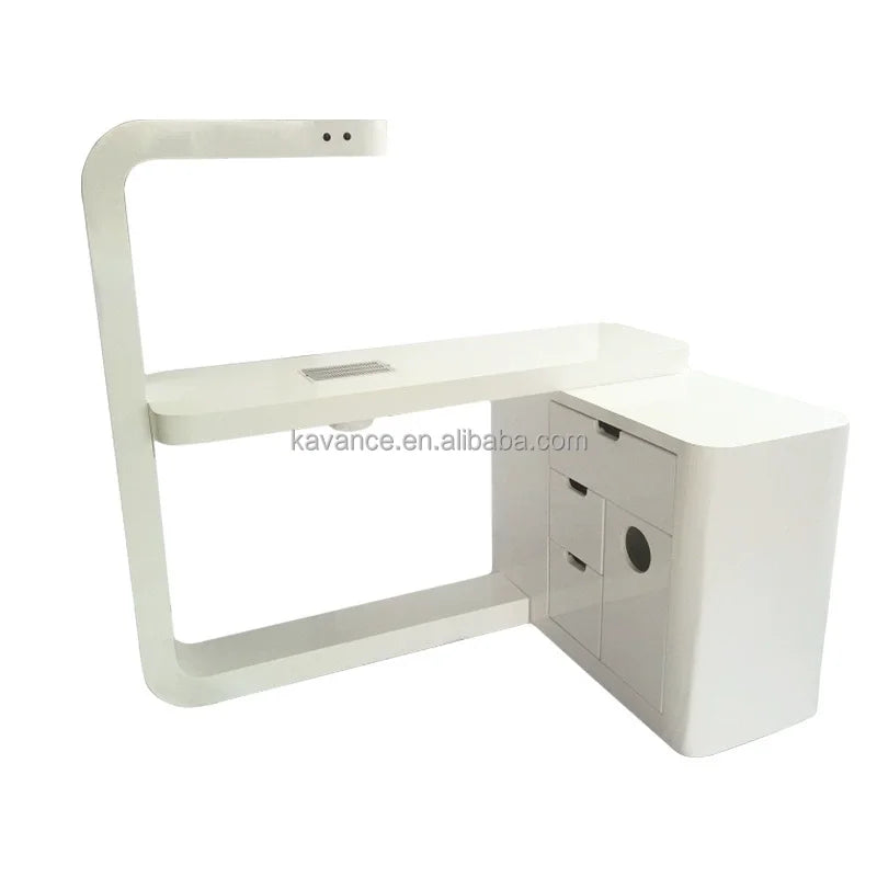 Factory Wholesale Modern Wood Manicure Nail Table with Dust Collector for Beauty Salon Furniture