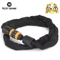 WEST BIKING 4mm Tihcken Steel Digit Code Anti-Theft Bicycle Lock Zinc Alloy Anti-theft Keyless Bicycle Motorcycle Chain Lock