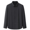 2023 Large Size Men's High Elastic Traceless Ice Silk Long-sleeved Pullover Shirt Spring and Autumn