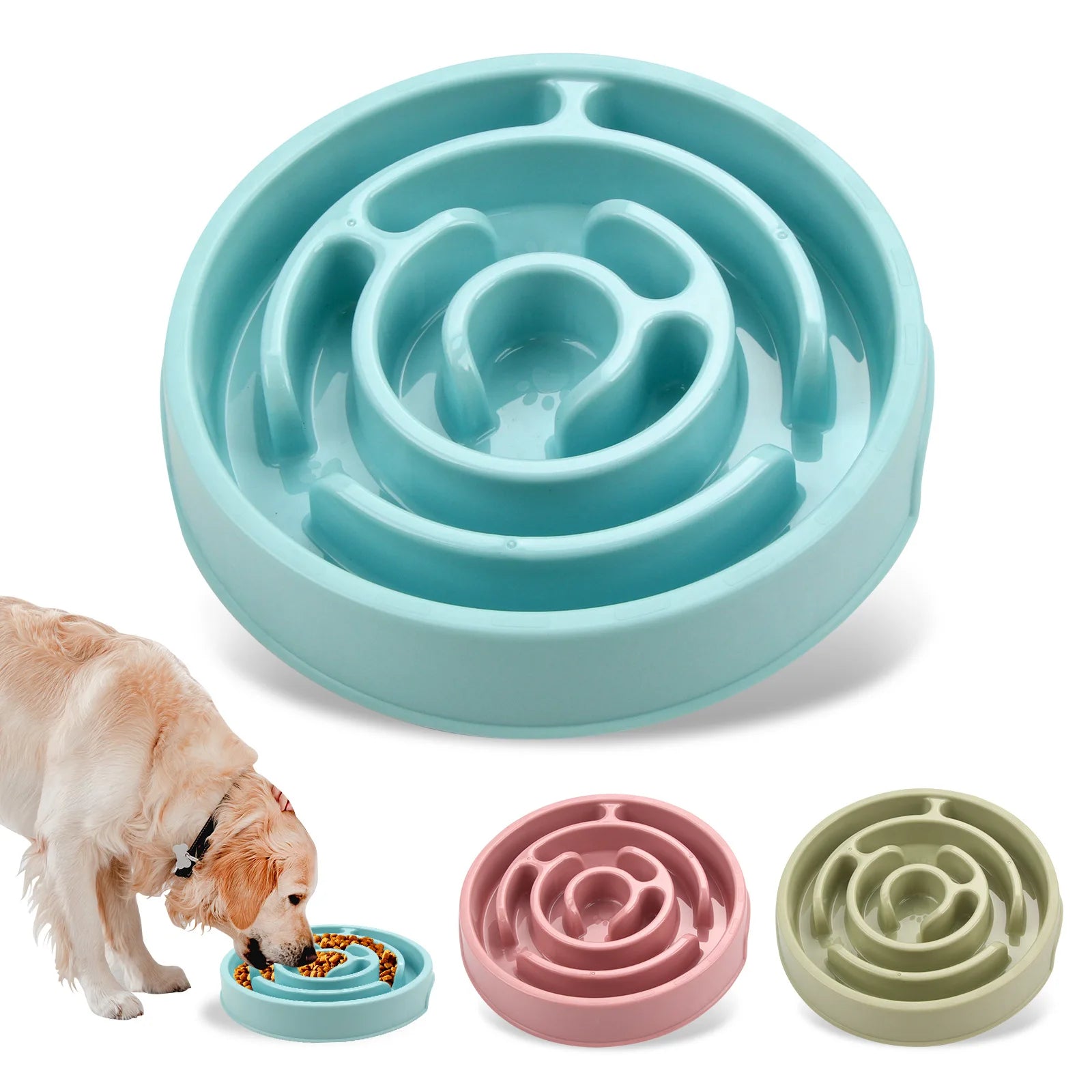 Manufacturer Wholesale Multi-colors Design Slow Feeder Pet Cat Dog Bowls No Spill Stainless Steel Pet Water Bowl Double Pet