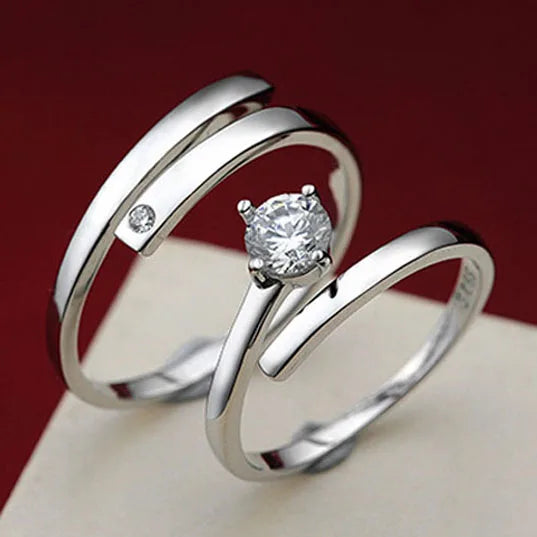 I Love You Couple Rings Unisex Wedding Rings for Women Men Lover Anniversary Jewelry Gift Prevent Allergy 925 Sterling Silver