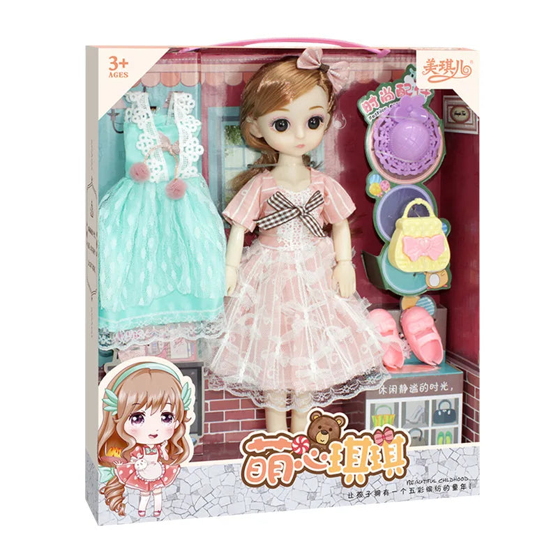 Zhiqu Toys Meiqi Cute Heart Qi Lighting Girl Doll Set Plastic Wholesale for Birthday Party and Happy Fitting Room