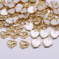 19mm Metal Alloy Heart Charms Pendants Rose White Acrylic Heart Pendants for Jewelry Making DIY Necklace Accessaries
