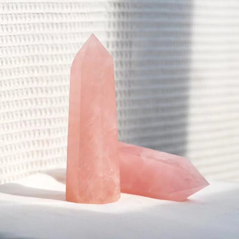 Crystals Healing Stones  Semi Precious Stones Rose Quartz Points Wands Tower for Home Decoration