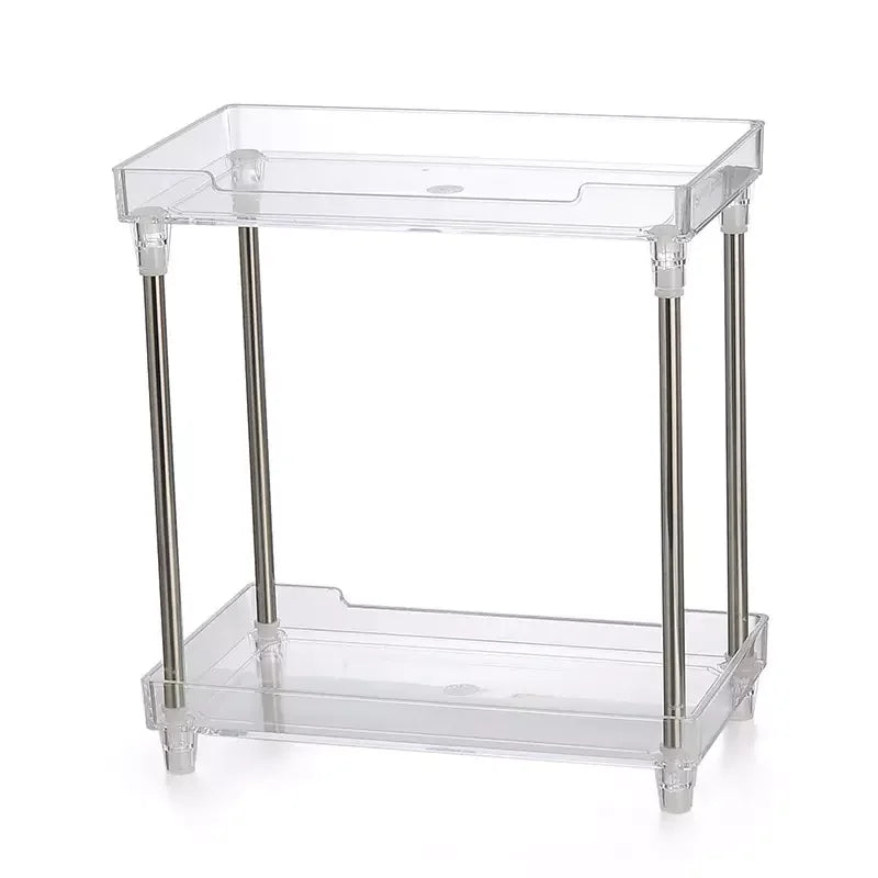 Bathroom Rack 2-Layer Toiletries Acrylic Cosmetic Storage Container Desktop Storage Rack