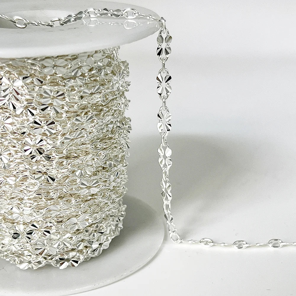 High Quality 925 Sterling Silver Dapped Lip Necklace Chains Bulk for Jewelry Making Tiny Chains