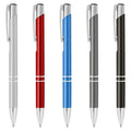 Wholesale Popular Promotional Gift Metallic Finished Barrel Aluminum Push Action Ball Point Pen Good Custom Logo MTP007