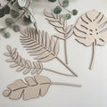 Wooden Tropical Leaves Floral Home Decoration