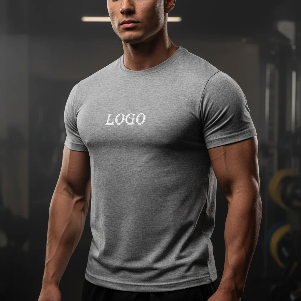 High Quality Low MOQ Men's Casual Gym Sports Short Sleeve Embroidered Solid Jersey Breathable Quick Dry Sportswear Gym T-shirt