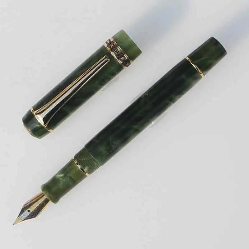 KAIGELU Calligraphy Fountain Pen 316+ Green EF/F/M Nib 14 cm Long Full Acrylic Resin Transparent Colorful Plastic for Writing