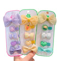 5pcs/Set Wholesale Colorful Cartoon Bowknot Hair Clips Children Cute Girls Barrettes Safety Hairpins Kids Hair Accessories