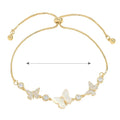 Customized 18K Gold Plated Micro-inset Zircon Hand Jewelry Niche Design Shell Butterfly Adjustable Bracelet for Girls