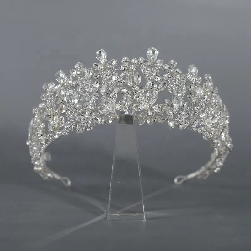 Baroque Rhinestone Wedding Hair Accessories Bridal Crown and Tiaras Beauty Pageant Princess Jewelry