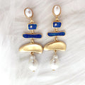 New Fashion Earrings Polished Enamel Crystal  Pear Drop Gold Plated Stud Earring Charms Fashion Pendant Earrings for Women