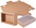 Customize Large Rectangular Brown Kraft Paper Box Heavy Duty Paper Gift Box with Clear PVC Window