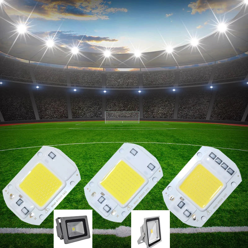 LED COB Chip 10W 20W 30W 50W 220V Smart IC No Need Driver LED Bulb Lamp for Flood Light Spotlight Diy Lighting