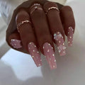 Custom logo Private Label Box Press on Kit Professional Creative butterfly Diamond Nail Design Luxury Acrylic Nails