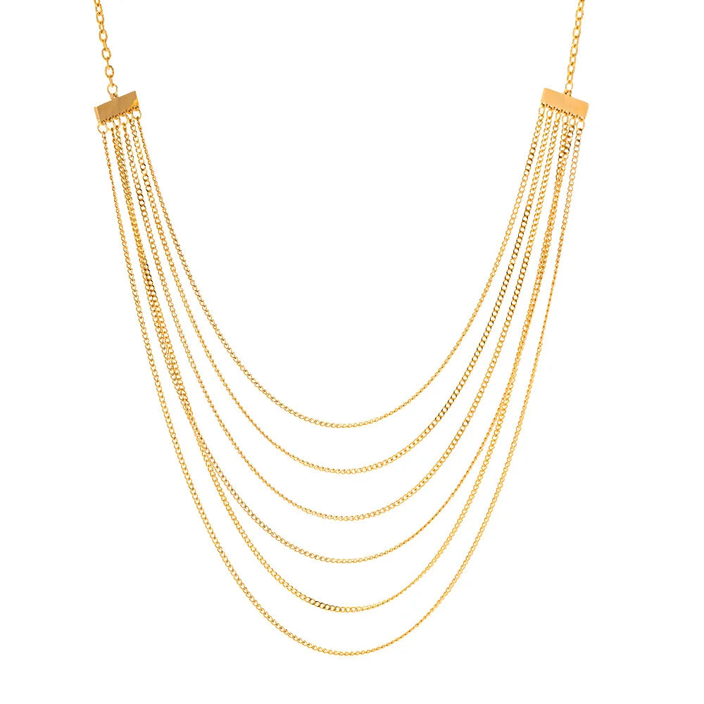 SC Trendy Luxury Multi Layered Necklace Set Stylish Chain Necklaces Elegant Stainless Steel Necklaces for Women