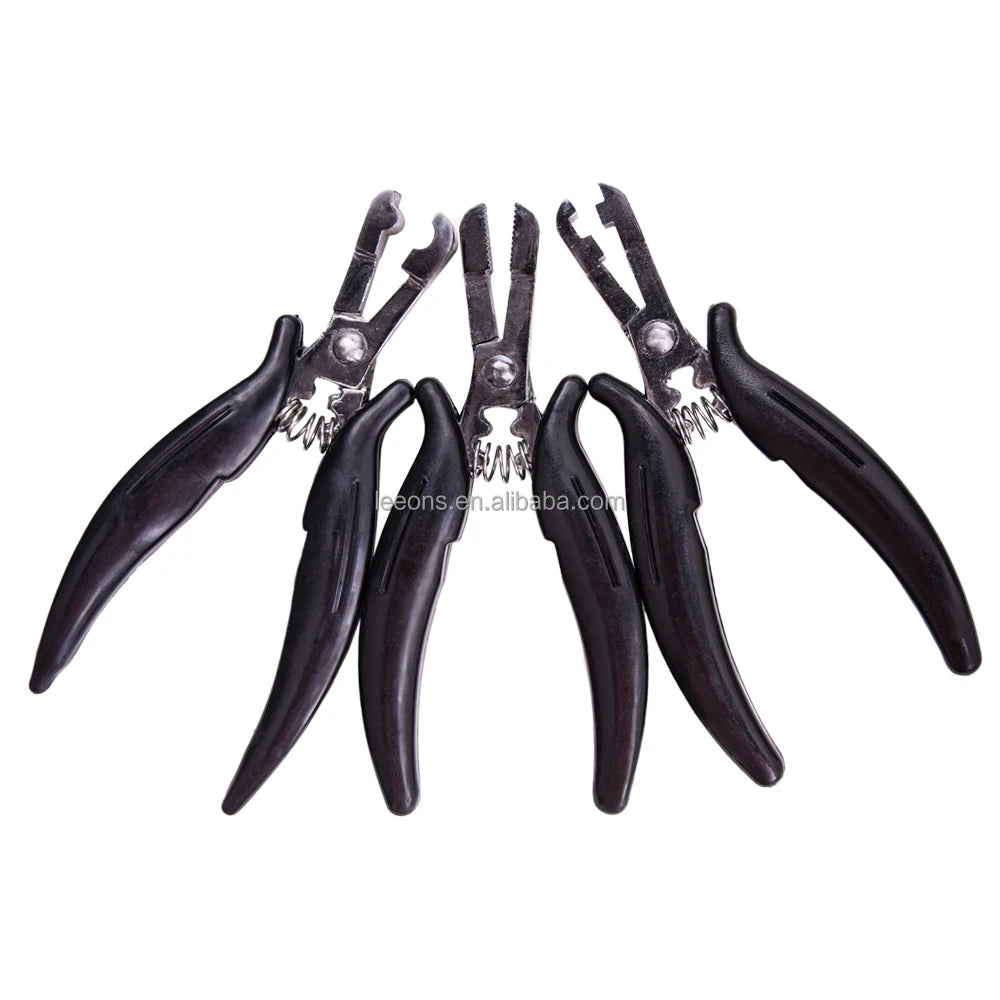 Leeons U/Flat/I Tip Nickel-iron Alloy Black 5.5 Inch Hair Pliers Pre-bond Hair Extensions Fusion Micro Rings Loop Links