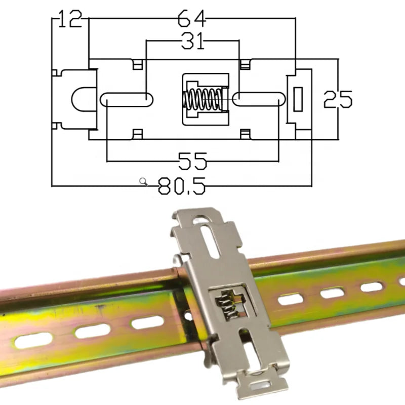 Small Waist Hole Guide Rail Hardware Iron Buckle Bracket with Snap Hook Efficient Rail Fastening System
