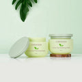 8oz HDPE Green Wide Mouth Plastic Cream Jar Lid Custom Container for Sugar Scrub Body Butter Facial Coconut Argan Hair Mask