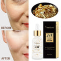 OEM ODM 24K Gold Serum Face Skin Care Organic Moisturizing Anti Wrinkle Firming Ginseng Extract Gold Foil 24K Facial Face Serum