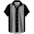S-3XL Summer Short Sleeve Shirt Stripe 3D Digital Printing Men's Top Shirt With Pockets Streetwear