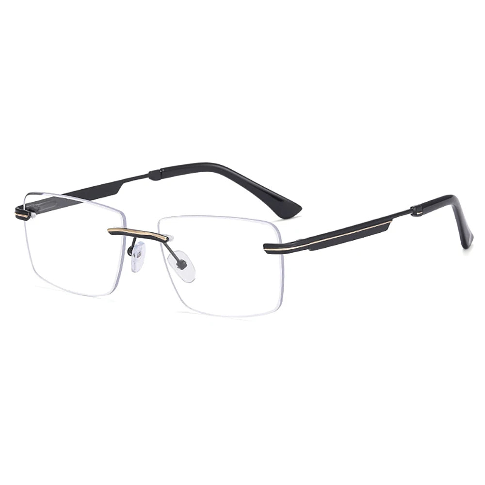 Anti Blue Ray Glasses Rimless  Protect Eyes From Ultraviolet Radiation Eyeglasses Men Women Business Rectangle Eyeglass Frame