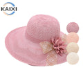 Summer New Style Women's Sun protection Sunshade Seaside Large Brim Beach Hat Travel Straw Sun Hat Anti-ultraviolet Straw Hat