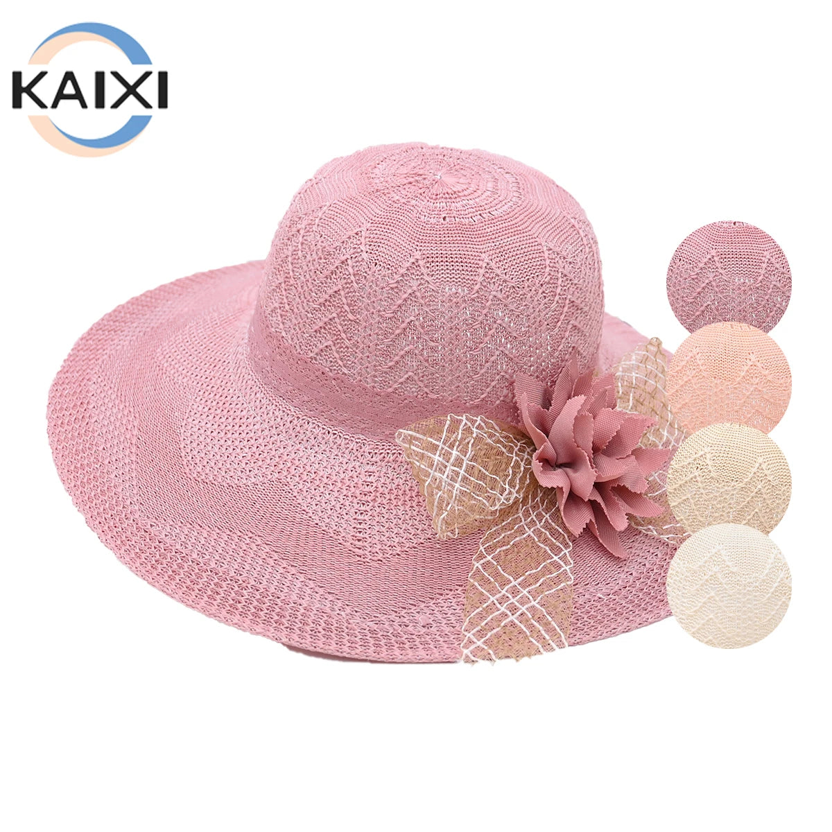 Summer New Style Women's Sun protection Sunshade Seaside Large Brim Beach Hat Travel Straw Sun Hat Anti-ultraviolet Straw Hat
