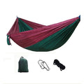 Manufacturer Direct Sale Strong Ripstop Nylon Portable Camping Hammock Single Double Size Customizable with Rope & Carabiners