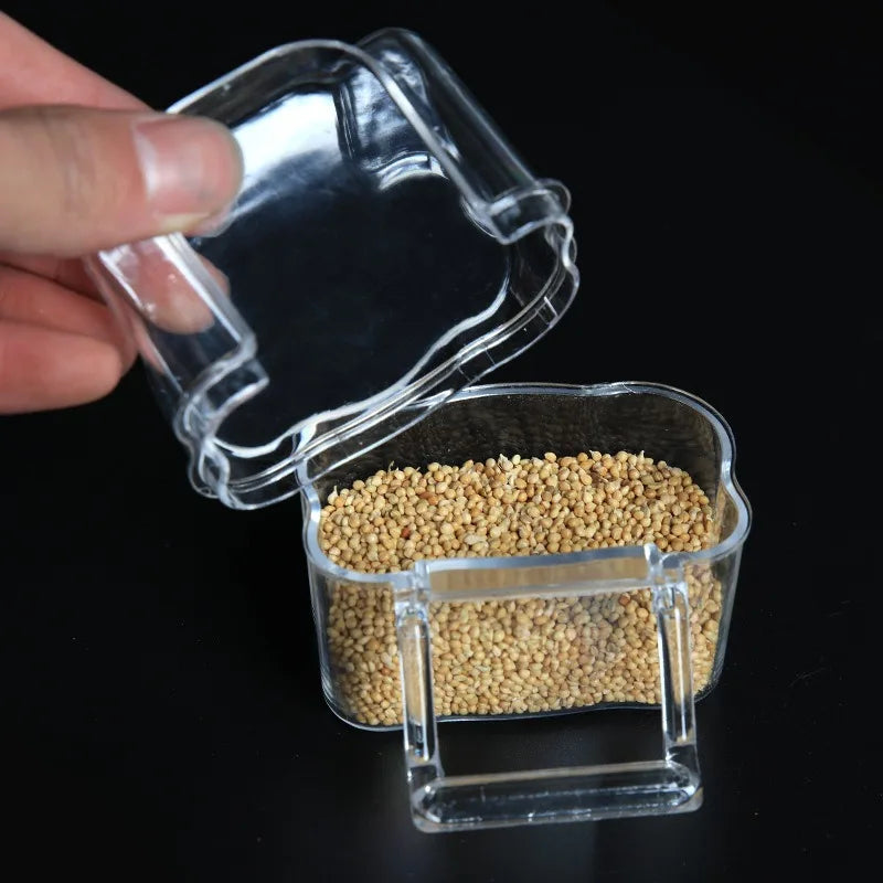 Small Bird Cages for Bird Food Boxes Splash-proof Plastic Bird Food Cups Hanging Anti-swing Budgerigar Automatic Feeders