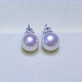 Certified Natural Freshwater Pearl Ear Studs White Pink Glossy 5A Grade Strong Light Flawless Pearl Earrings S925 Silver