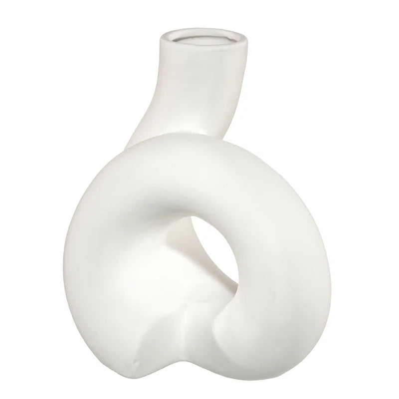 Handmade White Ceramic Irregular Flower Vase Live Plant Holder Indoor Outdoor Christmas Modern Design Self-Watering Drainage