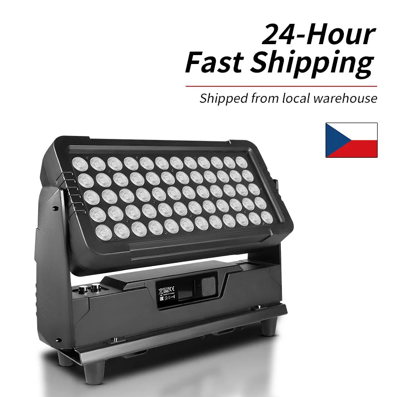 AICPOSE 60x10W RGBW 4in1 IP65 Outdoor LED City Color Lighting Architecture Wall Landscape Floodlight with Stage Lights Effect