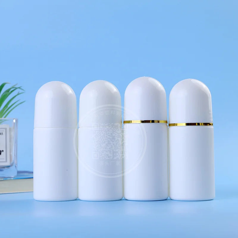Customized Empty Leak Proof 30ml 50ml Cosmetic PP+PE Roll-on Deodorant Bottle with Screen Printing