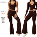 High Quality Sexy Solid Breathable Quick Dry Tight Women's Gym Fitness Yoga Active Wear Set