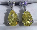 Silver 925 Original Total 10 Ct Brilliant Cut Diamond Test Past Yellow Water Drop Moissanite Earrings Customize Gemstone Jewelry