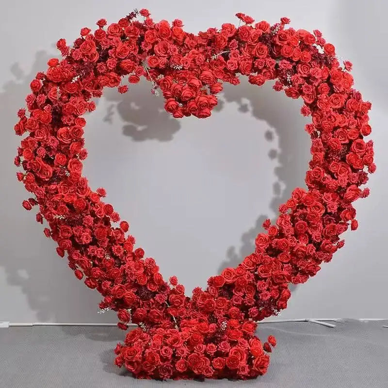 Valentines Day Party Wedding Supplies Photoshoot Decorations Heart Flower Frame Arch Backdrop Garland Background Outdoor