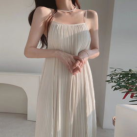 Wholesale 2026 Summer French Light Mature Style Pleated Camisole Vacation Style Loose Casual Pendant Feeling Women's Dress
