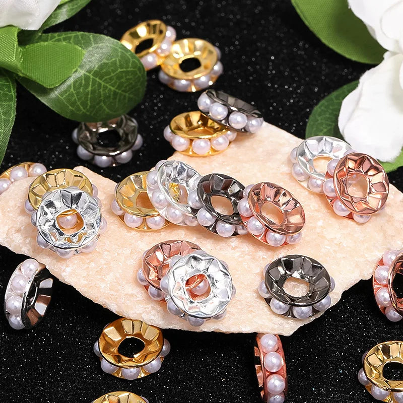 CJ 17mm White Acrylic Round Spacer Beads and Beads Combination Suitable for Necklaces Bracelets DIY Craft Jewelry Making