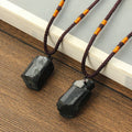 GT Hot Selling Natural Black Tourmaline Necklace Fashion Handmade Weave Stone Pendant Necklace