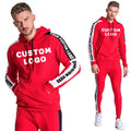 Top Fashion Trendy Tracksuits Custom Red Tracksuit Men French Terry Sweatsuit Style Men Fitness Jogging Wear