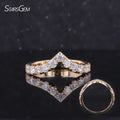 Starsgem Trendy Fine Jewelry Ring 14K Solid Gold 3mm Gemstone Lab Grown Diamond Wedding Ring