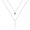 FY-PL793 Factory Wholesale Rose Gold Square Zircon Round Double Necklace Women Clavicle Chain Fine Jewelry Party Wedding